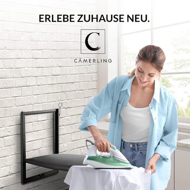 CÄMERLING Folding Ironing Board with Wall Mounting, Ironing Table, Ironing Board, Small, Foldable, Space-Saving, Quick and Easy Ironing
