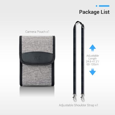Сумка для камери JJC Kompakt: сумісна з Fuji X100VI/V/T, Sony a6700/6600/6400/6100, Canon EOS M5/M50, Ricoh GRIII, Leica SOFORT2 (сіра)