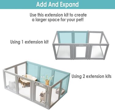 Забіг для собак Front Row: міцний, прозорий, з 6 панелями, 76,2 см, для дому та саду, легко збирається, складається, сірий, для собак маленьких та середніх порід