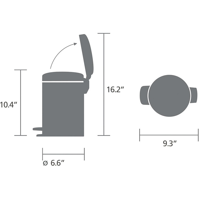 Відро Brabantia Treteimer 30л, місткість 30л, чорний матовий, з внутрішнім відром