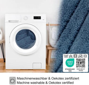 Протиковзкий килимок для ванної кімнати та туалету Decomira, Royal Blue, 45x45 см, квадратний, вологостійкий та придатний для прання