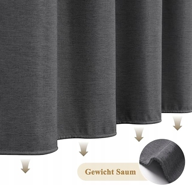 Текстильна штора для ванни, сіра, 180x180 см, на кільцях