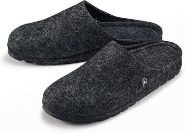 Чоловічі фетрові тапочки ESTRO - теплі зимові халапи з гумовою підошвою (45 EU, чорний)