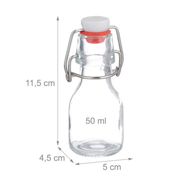 Set of Small Bottles with Flip-Top Caps