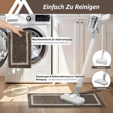 Килимок для сходин COSY HOMEER 70x22 см (15 шт.), самоклеючий, антиковзкий, для дому, машинного прання, 100% поліестер, TPE-підкладка (Коричневий, 4 шт.)