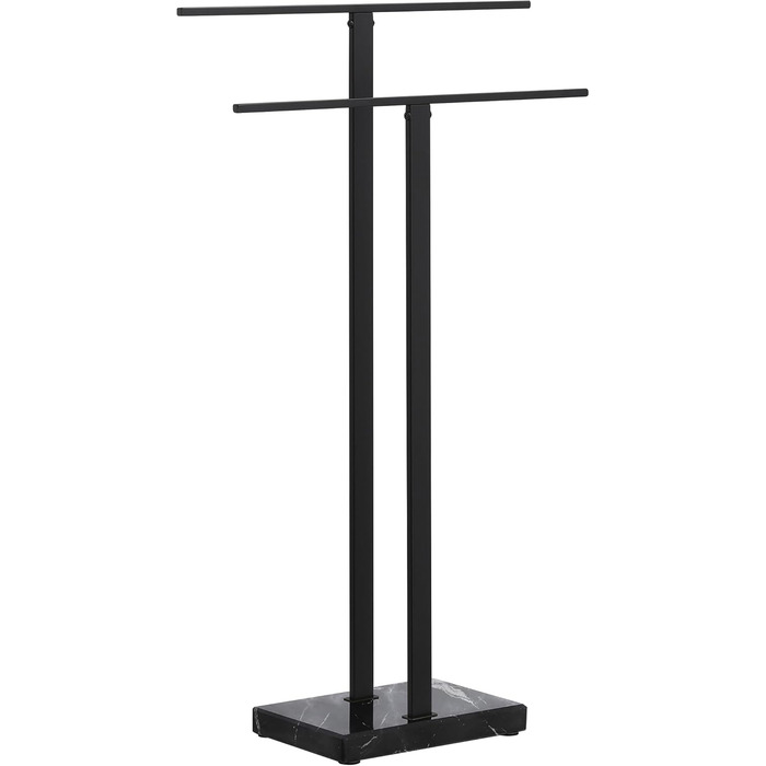 Підставка для рушників подвійна, настільна, з нержавіючої сталі SUS 304, з мамарморовою основою, чорного кольору, 84 см, BTH217-2