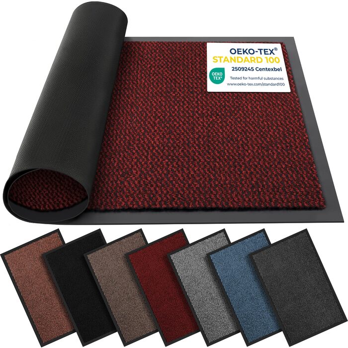 Приматрас BLADO для дому та вулиці, протиковзний та зносостійкий килимок для входу, червоний, 45 x 75 см