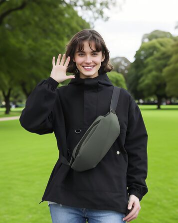 Чоловіча/Жіноча бананка з PU шкіри, водонепроникна, для спорту, подорожей, бігу, піших прогулянок, захист від крадіжок, елегантна, темно-зелена, велика