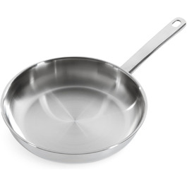 BK Bright Сковорода з нержавіючої сталі 24 см, Cool Grip, професійне приготування, 18/10, індукція, до 230°C, антипригарне покриття, срібна