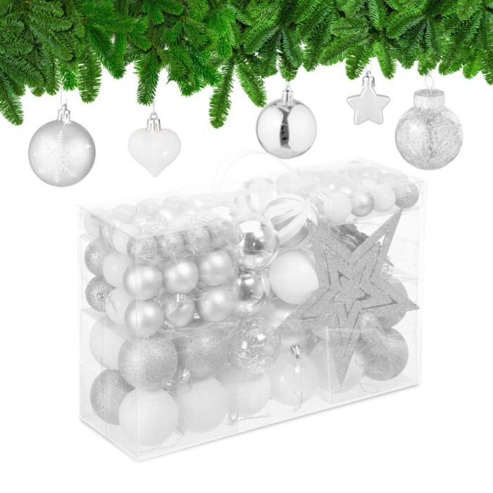 Relaxdays Set of 101 Christmas Baubles