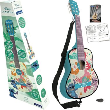 Гітара Lexibook Disney Stitch: акустична, дерев'яна, 36'', з навчальним посібником та чохлом