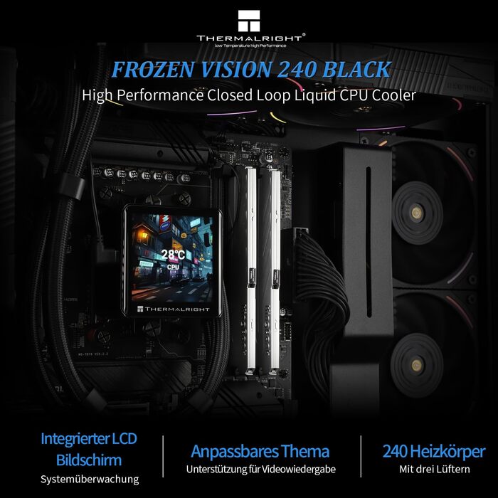 Thermalright Frozen Vision 240 Black - Смарт-система водяного охолодження з LCD-дисплеєм