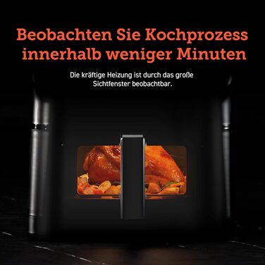 COSORI Air Fryer, 12-in-1 XXL Air Fryer 6.2L, Hot Air Fryer with Viewing Window & Shake Reminder, 80 Recipes, 55 Percent Energy Saving, Dishwasher-Safe Baskets Black Clear Blaze