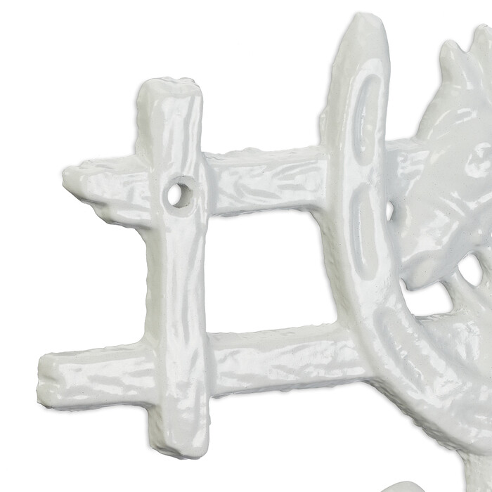 Relaxdays White Coat Rack with Horse Design