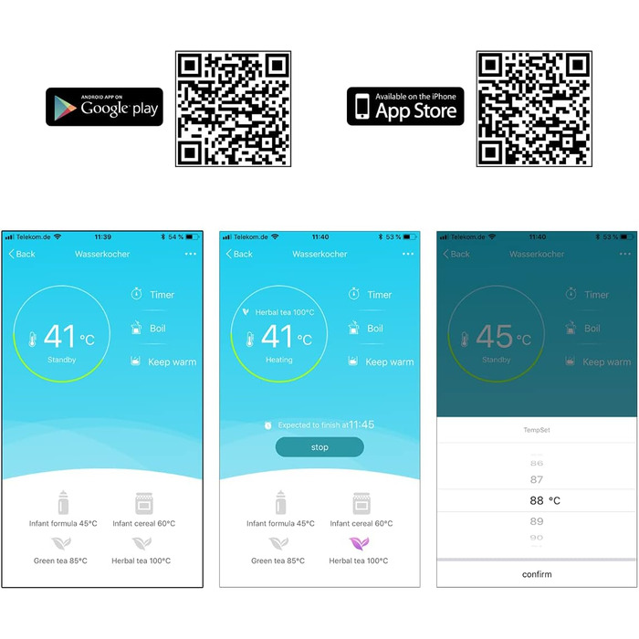 Електричний чайник ProfiCook PC-WK 1020 G: скляний корпус, 1.7 л, з тефлоновим фільтром, функція підігріву, 3000 Вт