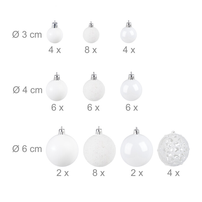 Relaxdays Set of 50 Christmas Baubles
