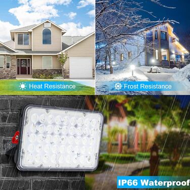 LED Floodlights 100W, 2 Pack LED Floodlights Outdoor with Plug 10000LM Outdoor Spotlights 6500K Cool White LED Projectors IP66 Waterproof LED Floodlights for Warehouse Garden Garage Yard