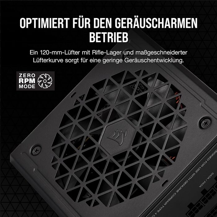Блок живлення Corsair RM750e (2023) 750W, повністю модульний, ATX 3.1, PCIe 5.1, 80 PLUS Gold, низький рівень шуму, чорний