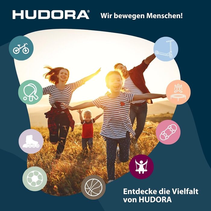 Ворота для футболу HUDORA Pro Tect - великі, з сіткою та захистом від ударів, 240x160 см