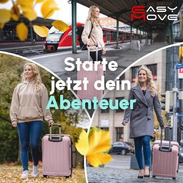 Валіза Hartschalenkoffer Easy Move - ергономічна, безпечна, рожева, 74 см, з коліщатками 360° та кодовим замком