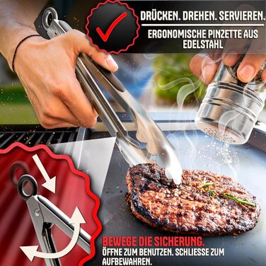 Набір для приготування Smash Burger SMASHI® з нержавіючої сталі 304 – професійний набір з антипригарною пресом, лопаткою для гриля та бургер-дзвоном – з рецептами (Supreme)