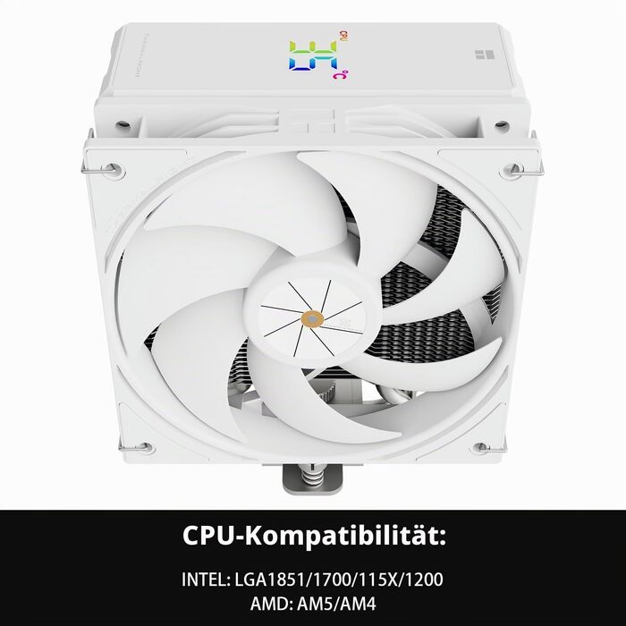 Кулер для процесора Thermalright Assassin X 120R Refined SE White, 120мм PWM, підтримка Intel LGA1700/1851/1200/115x та AMD AM4/AM5, білий