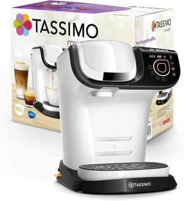 Кавомашина Tassimo My Way 2 TAS6502 з фільтром для води, 70+ напоїв, персоналізація, 1500 Вт (біла)