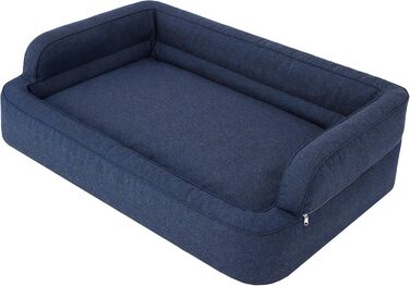 Ліжко для собак та котів, м'яке, знімний чохол, корзина, лежанка, собаче ліжко, ліжко для тварин, Navy Blue, розмір XXL (117x79 см)
