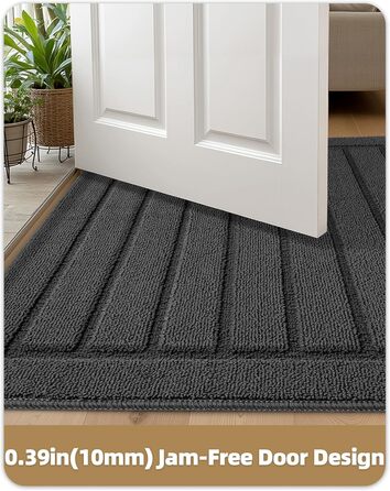 Килимок для дому COLOR&GEOMETRY 44x76 см - машинне прання, протиковзкий, вбираючий, мінімалістичний дизайн для входу, порогу та коридору (Сірий, 92 x 152 см)