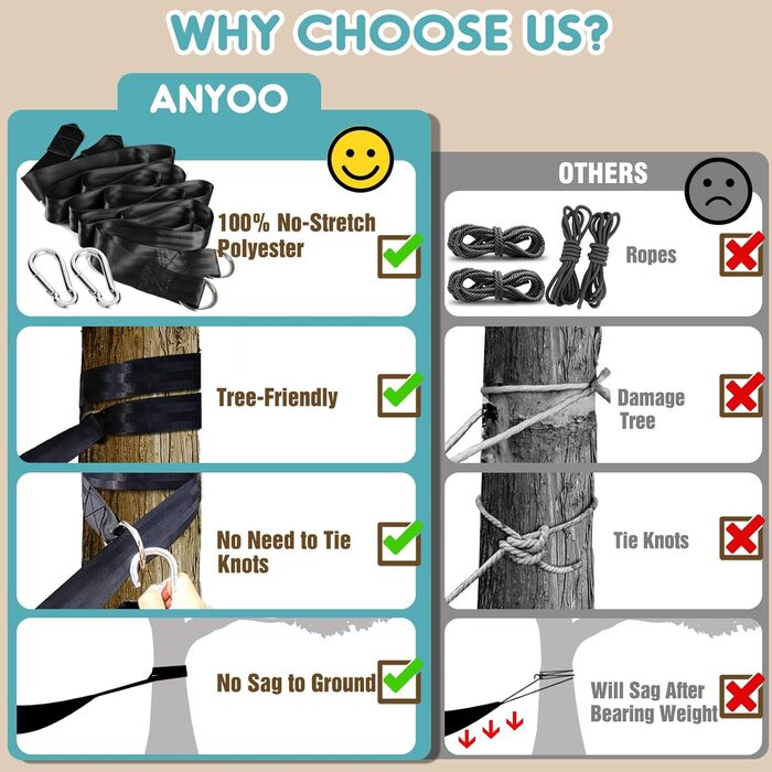 Гамак садовий ANYOO з дерев'яною перекладиною, червоний - зручний гамак для тераси, саду, пляжу