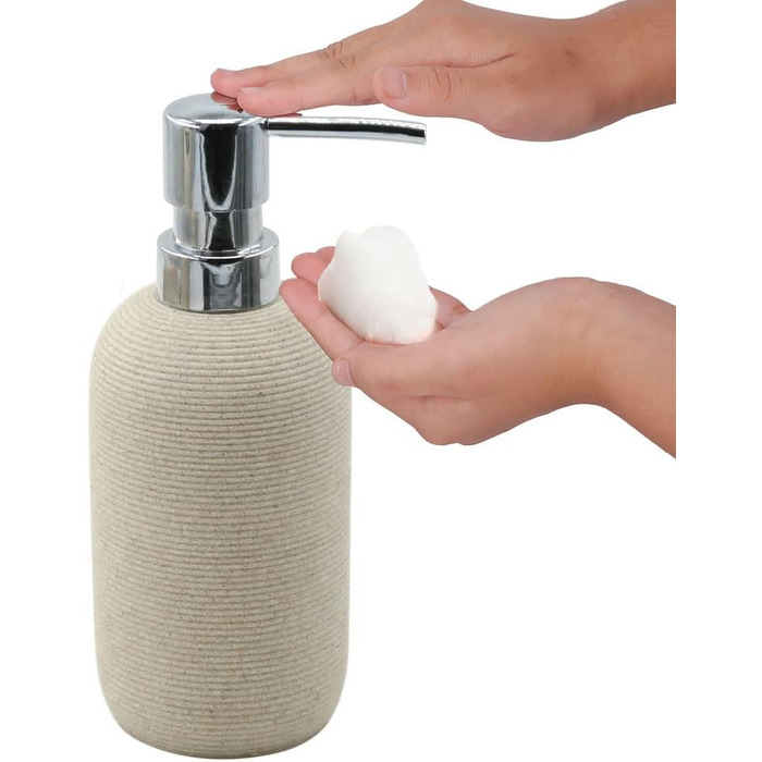 Набір аксесуарів для ванної кімнати з штучного каміння, 5 предметів: дозатор для лосьйону, мильниця, тримач для зубних щіток, поличка, контейнер для ватних паличок, сучасний декор для ванної кімнати, подарунковий набір, бежевий