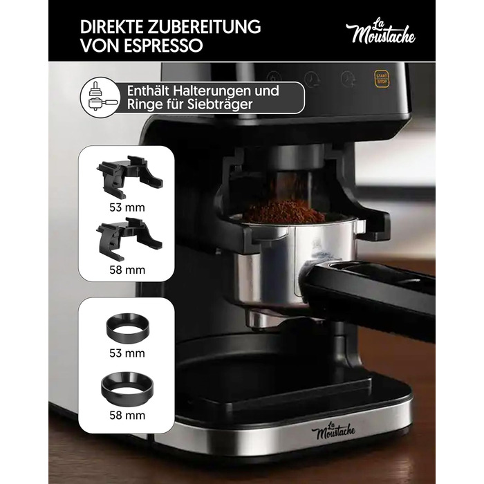 Електрична кавомолка та подрібнювач спецій La Moustache GrindMaster Silver BD-CG018, 165W, нержавіюча сталь, 350г