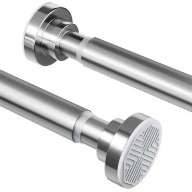 Штанга для душу без свердління з нержавіючої сталі, телескопічна, регульована, 70-195 см, для ванної кімнати, вікна, шафи, срібна