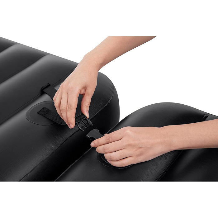 Надувний матрац Bestway TriTech Connect and Rest 3-в-1 | Міцний матеріал | Регульовані пряжки | 2 матраци в комплекті | Сірий колір | 188 x 99 x 25 см