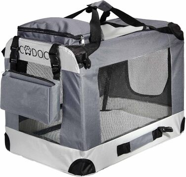 Кія для собак XXL 90x60x66 см, складана, дихаюча, міцна, сіра - переноска для собак, транспортна сумка