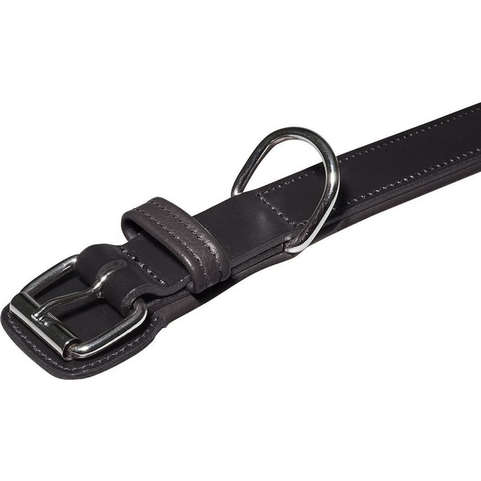 Шкіряний нашийник для собак Knuffelwuff 13967-013 Detroit, чорний, обхват 40-48 см