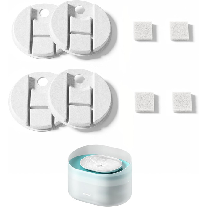 PETLIBRO фонтанчик для пиття собак та котів, 8 л, захист від розливання, тихий (26 дБ), легко миється, підходить для великих собак/кількох котів, білий (з фільтром)