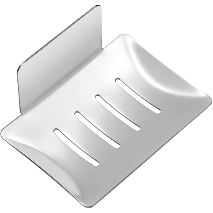 Тримач для мила без свердління, нержавіюча сталь, самоклеючий, корзина для мила, мильниця настінна для губок, щіток, мила, мильниця на стіну з 3M клейкою подушечкою для ванної кімнати, кухні, балкону, сріблястого кольору