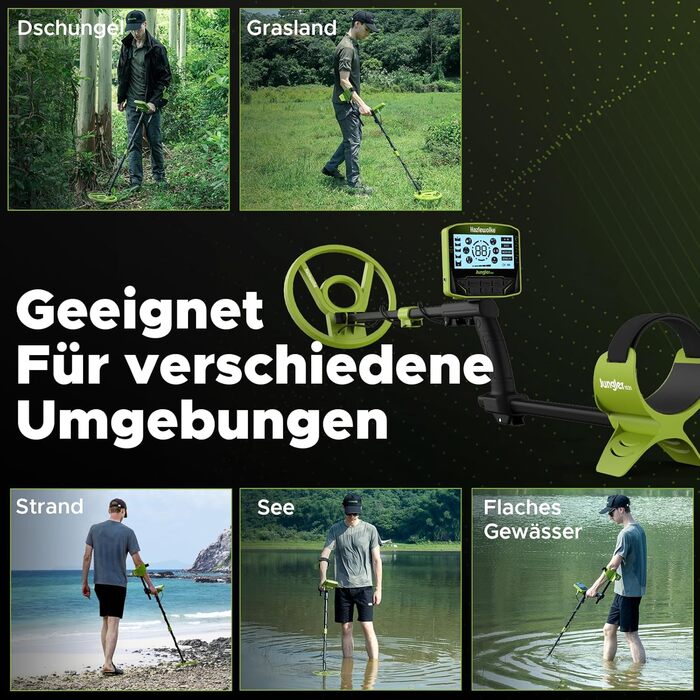 Металодетектор Profi Set: 10'' котушка, IP68, водонепроникний, Pinpoint, 5 режимів, LCD, DSP, для дорослих, пошук золота