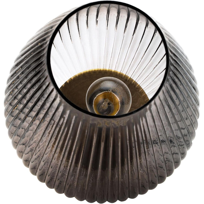 Настільна лампа Pauleen 48158 Crystal Gloom з кришталевим декором, антрацитова, E27, 40W, димчасте скло/латунь