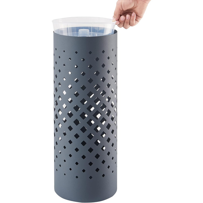 ACAZA Metal Umbrella Stand with Water Tray, Grey