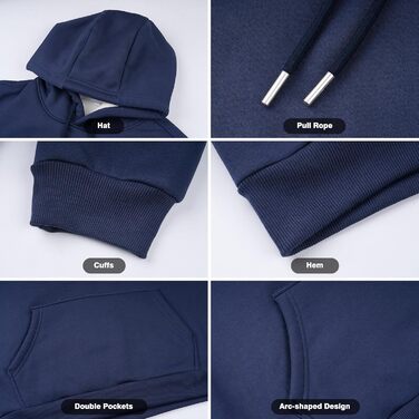 Чоловічий теплий худі з капюшоном (синій, L)