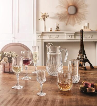 Cristal d'Arques Paris Longchamp - Wine Glass 170ml - Set of 6 - made of Kwarx - reinforced packaging - Shine, transparency, and high resistance