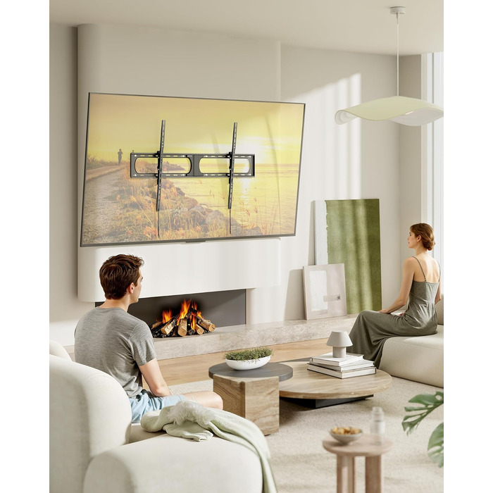 Кріплення для телевізора monTEK Heavy Duty, настінне кріплення для телевізорів 37-140 дюймів, до 136 кг, ультратонкий профіль 32 мм, сумісне з дерев'яними стійками 406/450/600 мм, VESA до 1200x800 мм, регульоване нахилом