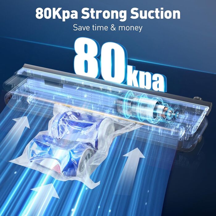 iLAFFUS Бездротовий вакуумний упаковник, портативний, акумуляторний, для приготування су-від з нарізкою, запаювач фольги для сухих та вологих продуктів, в комплекті 5 вакуумних пакетів та шланг