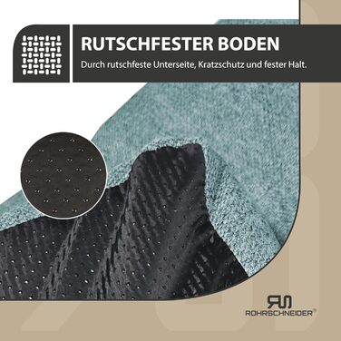 Лежанка для собак Rohrschneider, Made in EU, з антиковзким покриттям, міцна, для собак маленьких, середніх та великих порід, також для котів, з мискою, розмір 2 (тюрквіс), 120 x 75 x 7 см