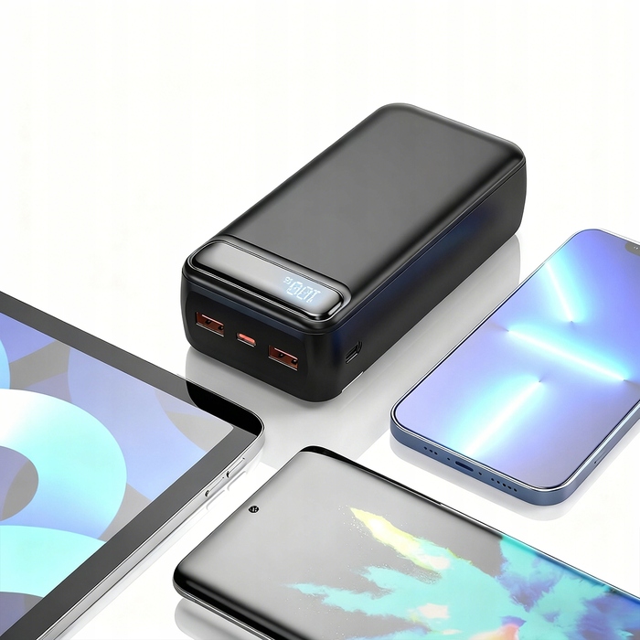 Потужний павербанк 50000 мАг 22.5 Вт: швидка зарядка, LED-дисплей, 2 USB-A та 1 Type-C