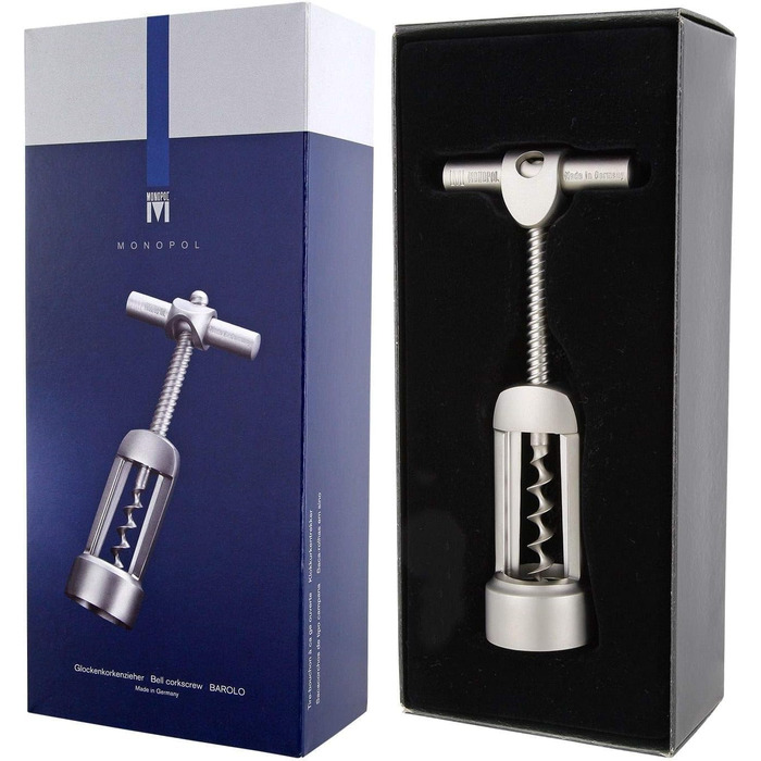 Westmark Bottle Opener with Cork Remover, Monopol Edition, Steel/Zinc Die-Cast, Barolo, Satin Finish, 62603380