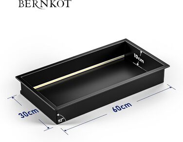 Stainless Steel Corner Shower with LED Strip Lighting, 60 cm x 30 cm, Waterproof - No Tiles Required, Bathroom Storage, Niche, Matte Black