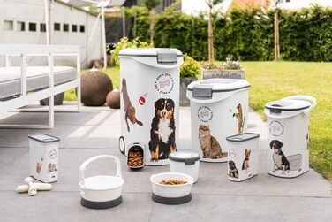 Контейнер для корму для собак Curver Love Pets 10 л – герметичний, білий з собачим мотивом